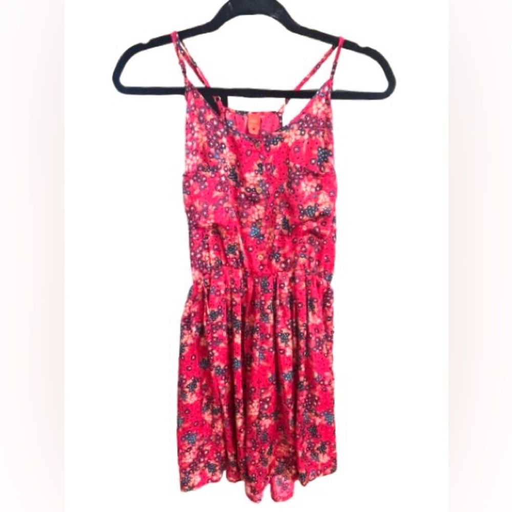 Farm Rio red floral racer back silk feel dress